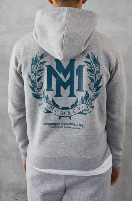 CREST HOODIE - GREY MARL