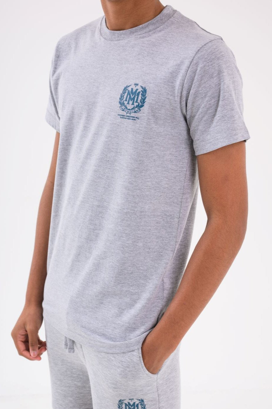 CREST BOYS T-SHIRT - GREY MARL