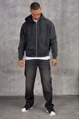 CLUB Washed Denim Jeans - BLACK
