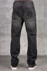 CLUB Washed Denim Jeans - BLACK
