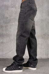 CLUB Washed Denim Jeans - BLACK