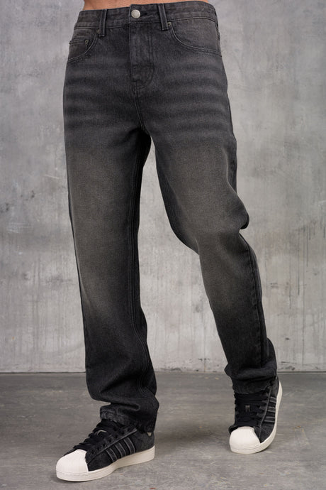 CLUB Washed Denim Jeans - BLACK