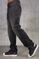 CLUB Washed Denim Jeans - BLACK