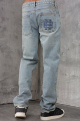 CLUB Washed Denim Jeans - BLUE