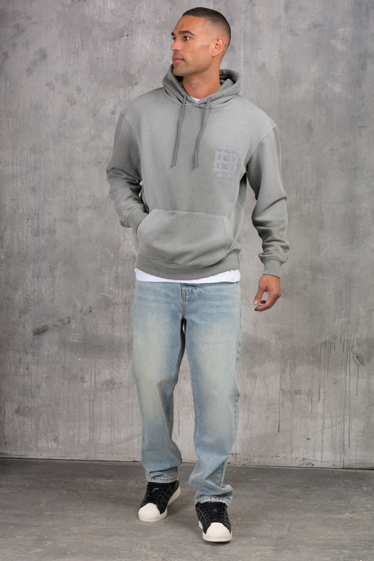 CLUB Washed Denim Jeans - BLUE