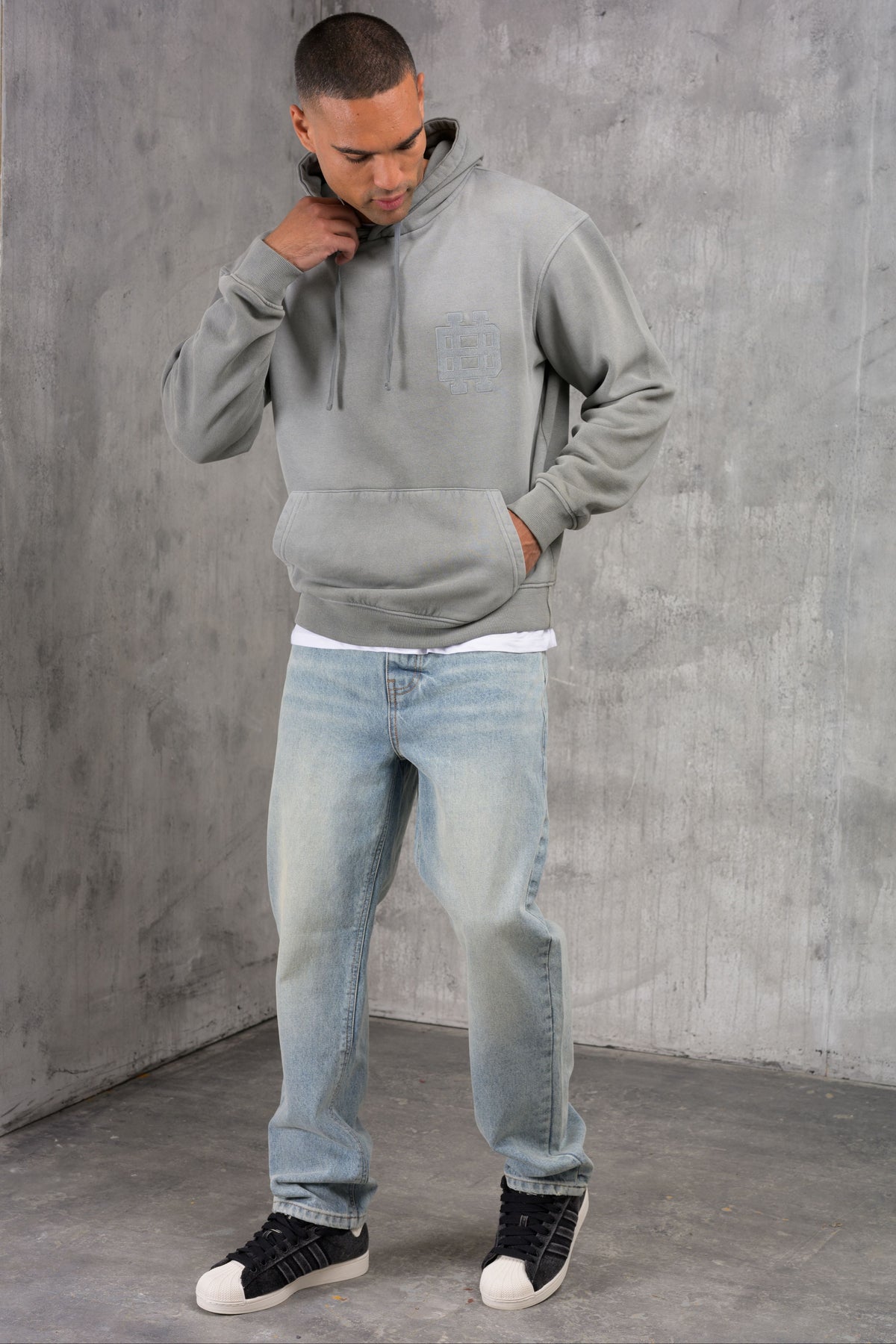 CLUB Washed Denim Jeans - BLUE