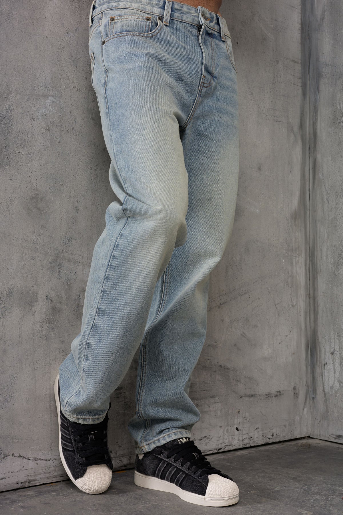 CLUB Washed Denim Jeans - BLUE