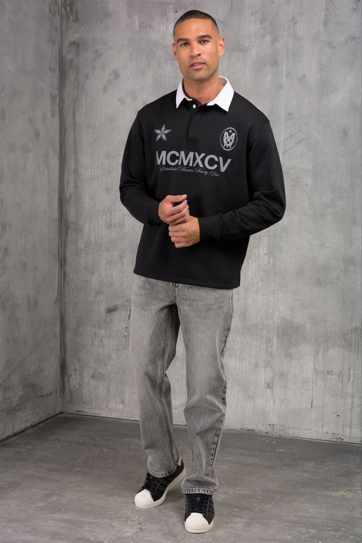CLUB Washed Denim Jeans - GREY