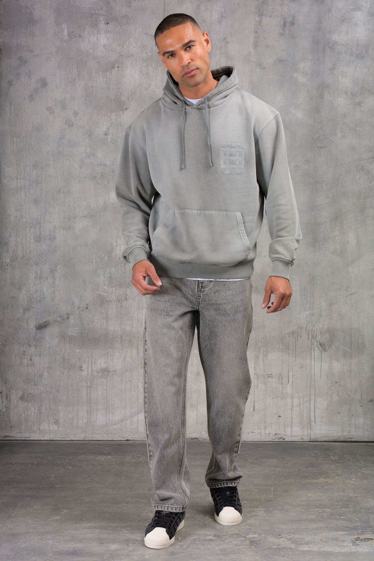 CLUB Washed Denim Jeans - GREY