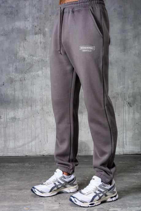 ESSENTIALS HOODY TEE & JOGGER SET - CHARCOAL