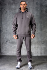 ESSENTIALS HOODY TEE & JOGGER SET - CHARCOAL