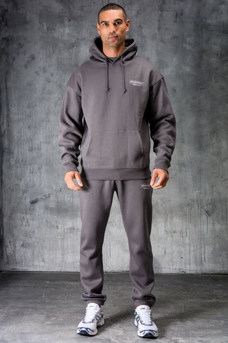 ESSENTIALS HOODY TEE & JOGGER SET - CHARCOAL