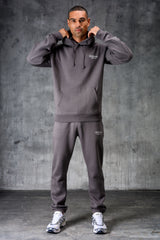 ESSENTIALS HOODY TEE & JOGGER SET - CHARCOAL