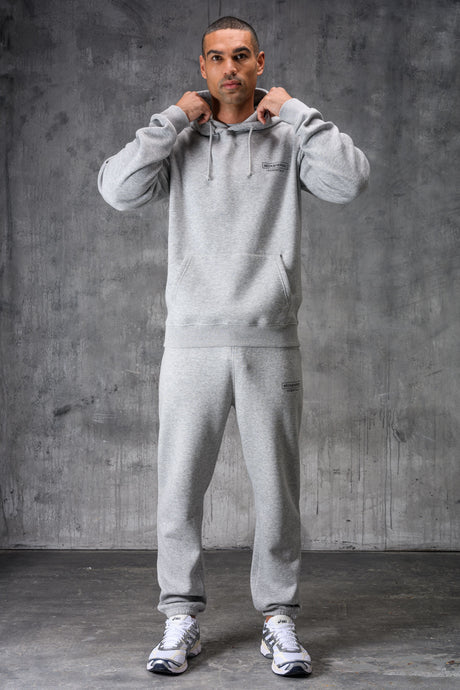 ESSENTIALS HOODY TEE & JOGGER SET - GREY MARL
