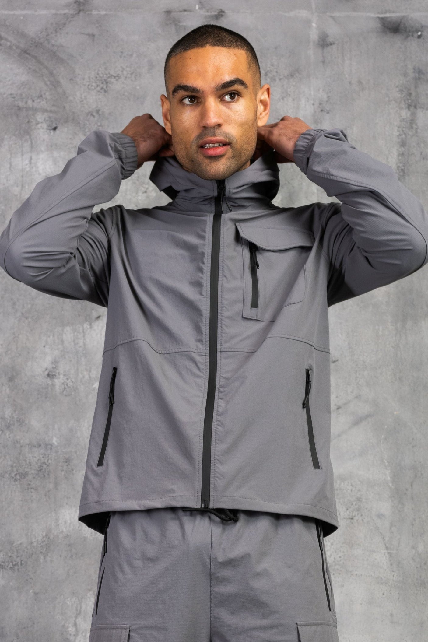 JETSTAR JACKET & SHORT SET - MID GREY
