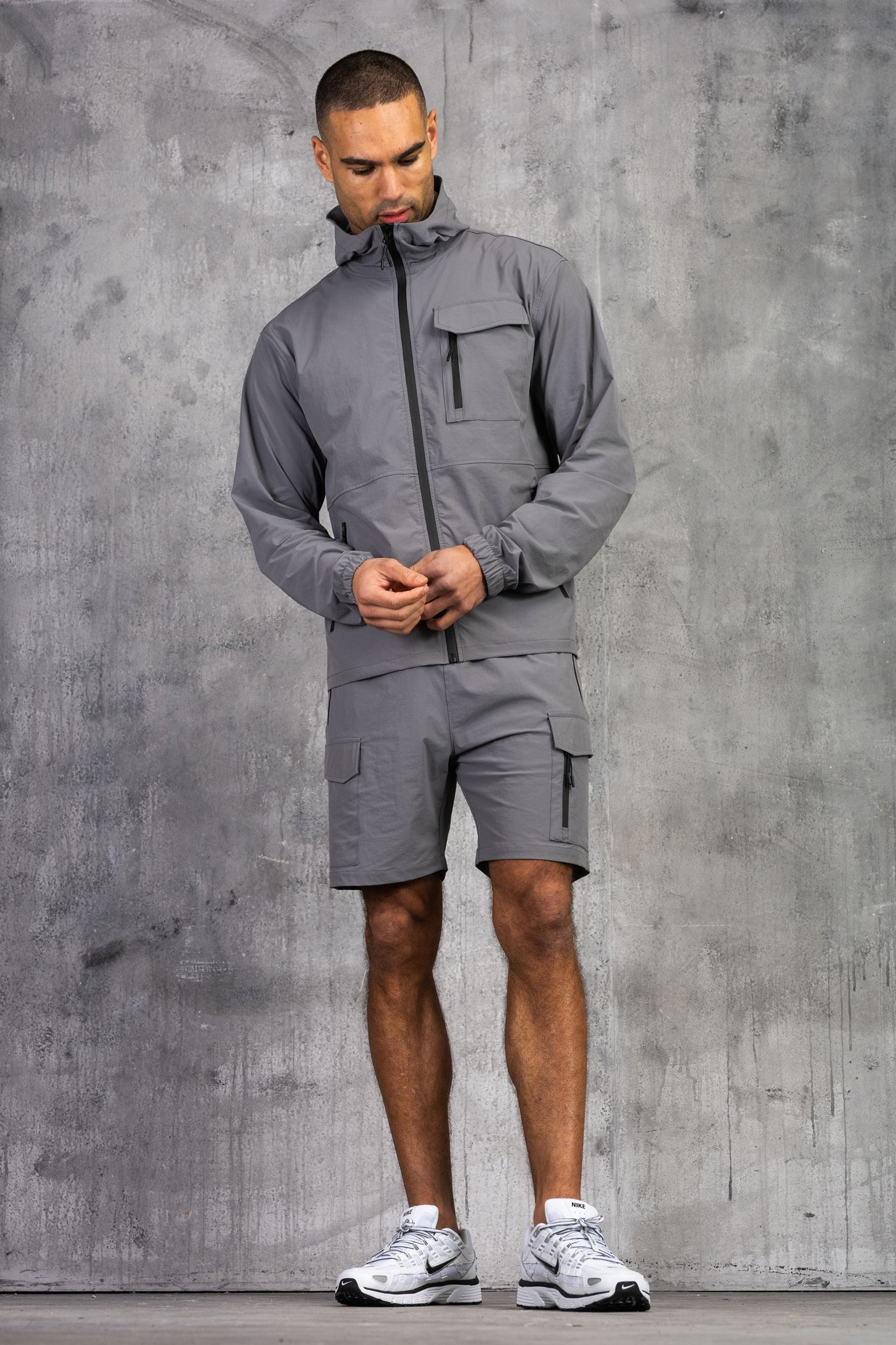 JETSTAR JACKET & SHORT SET - MID GREY