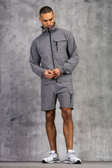 JETSTAR JACKET & SHORT SET - MID GREY