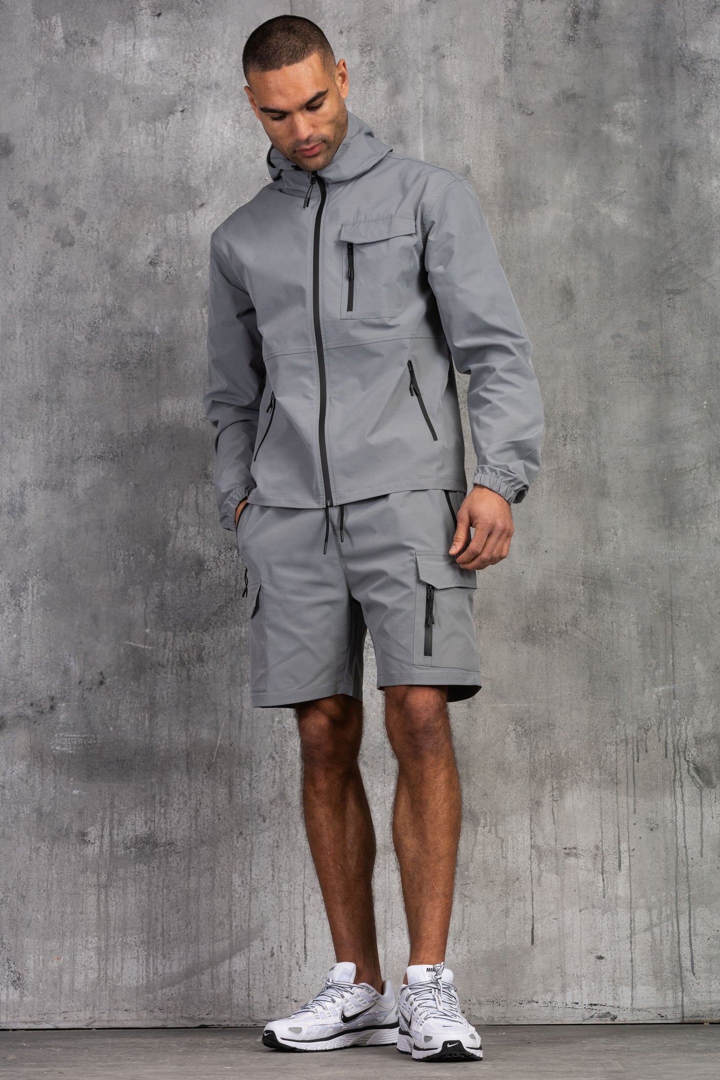 FALCON JACKET & SHORT SET - MID GREY