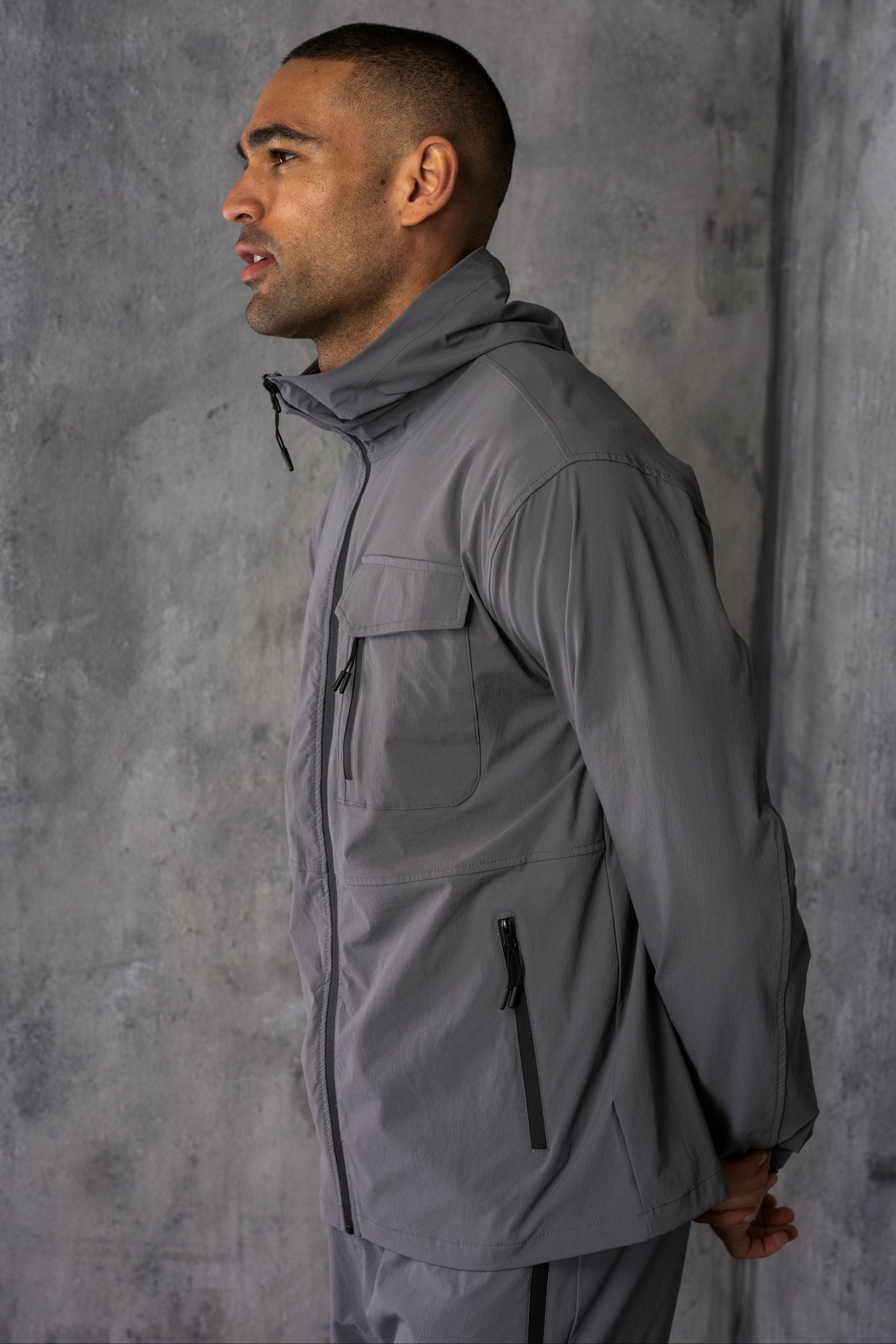 JETSTAR JACKET & SHORT SET - MID GREY