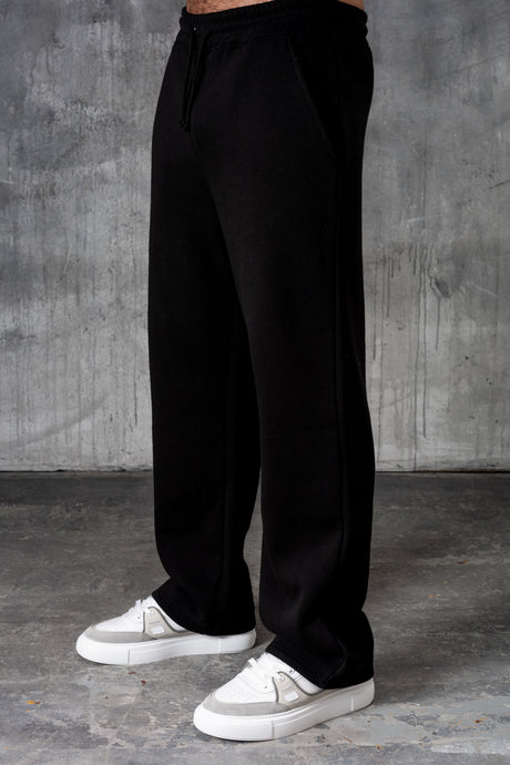 FELIX (UNBRANDED) OPEN HEM JOGGERS - BLACK