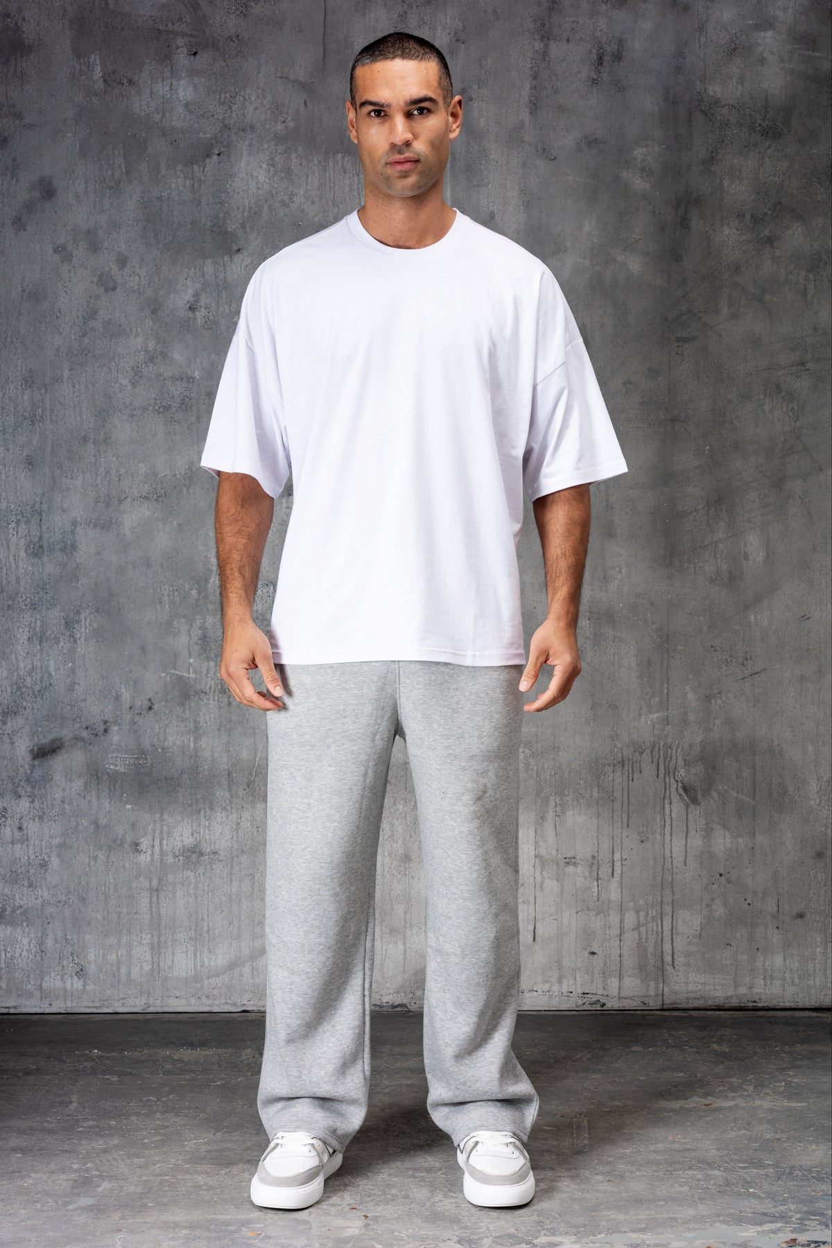 FELIX (UNBRANDED) OPEN HEM JOGGERS - GREY MARL