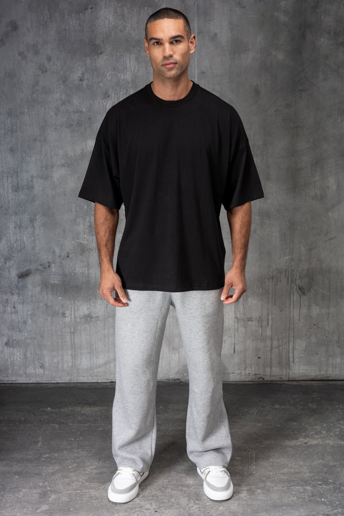 FELIX (UNBRANDED) OPEN HEM JOGGERS - GREY MARL