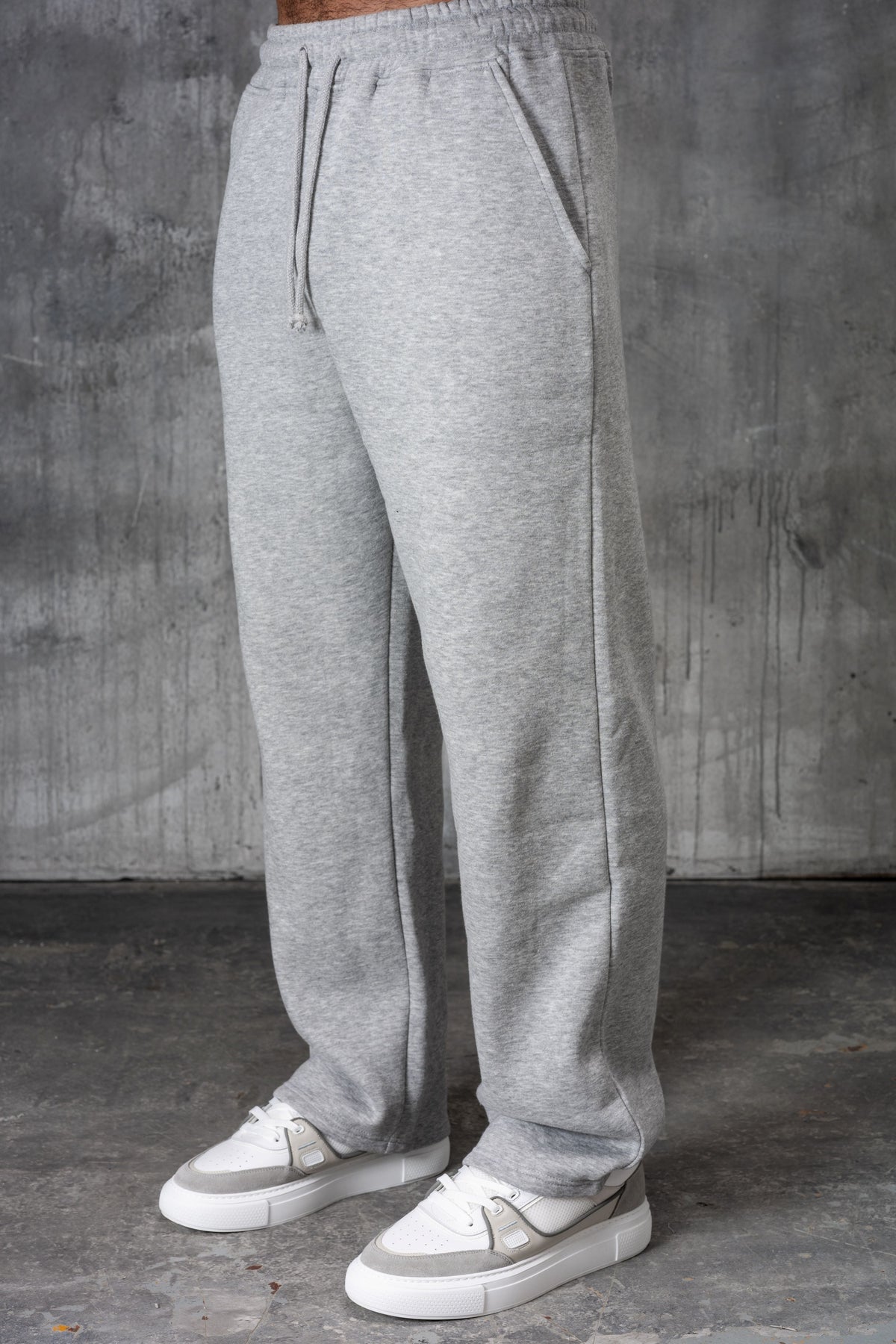 FELIX (UNBRANDED) OPEN HEM JOGGERS - GREY MARL