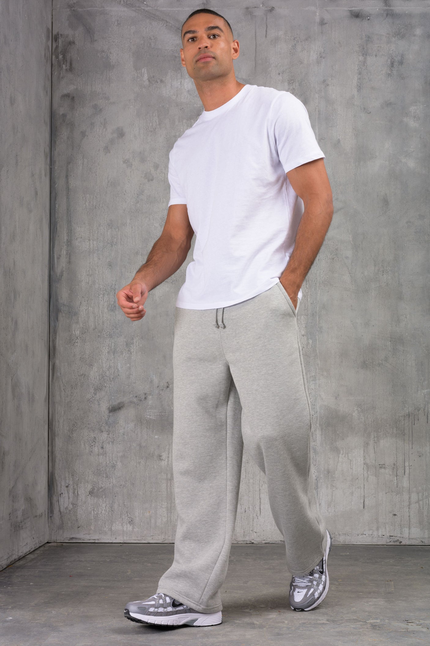 FELIX (UNBRANDED) OPEN HEM JOGGERS - GREY MARL