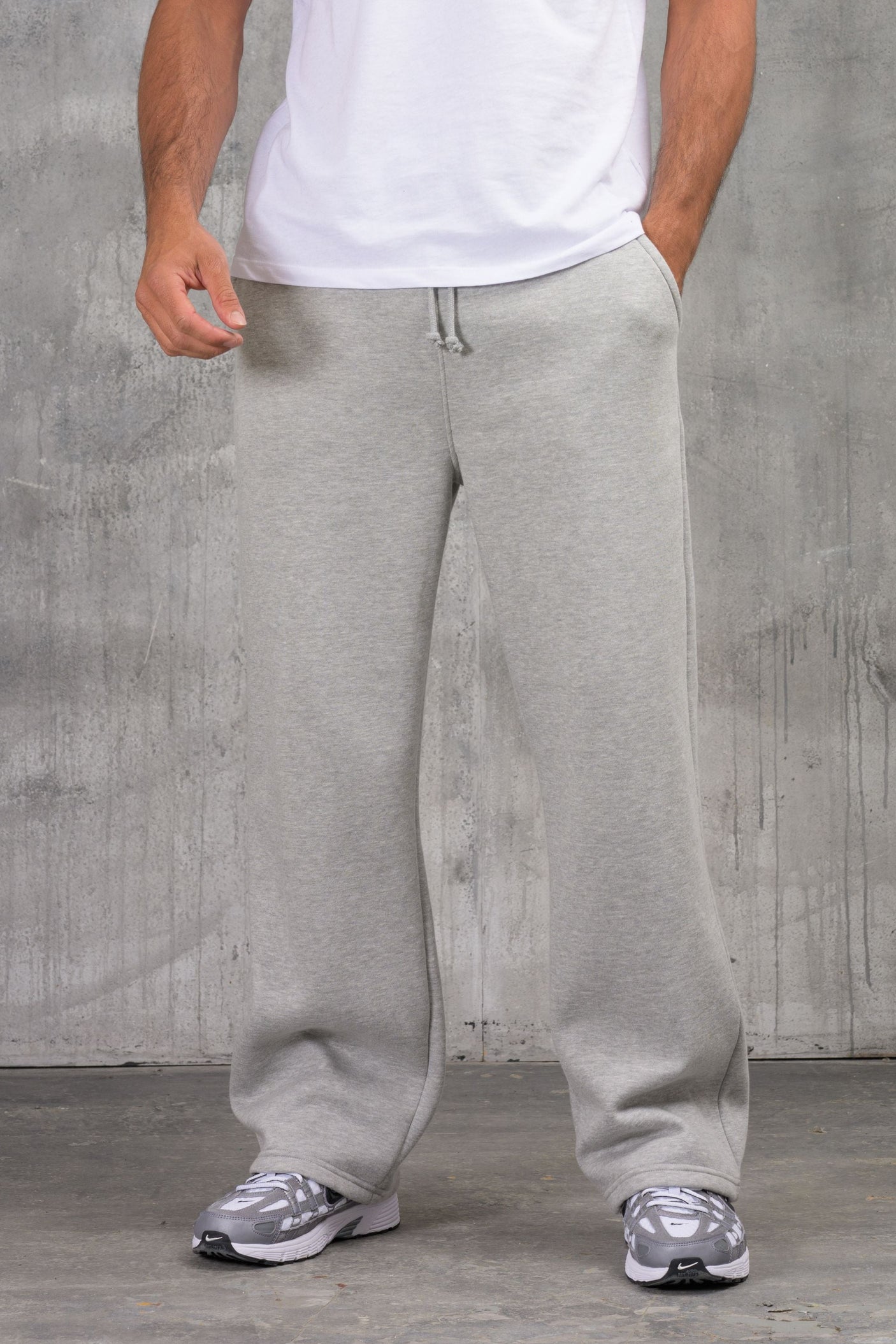 FELIX (UNBRANDED) OPEN HEM JOGGERS - GREY MARL