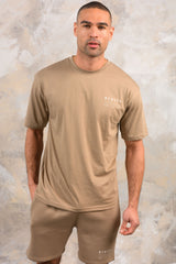 FENTON HOODY TEE & SHORT SET - STONE