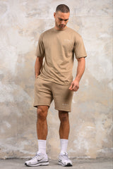 FENTON HOODY TEE & SHORT SET - STONE