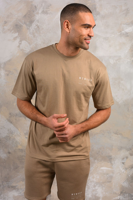 FENTON HOODY TEE & SHORT SET - STONE