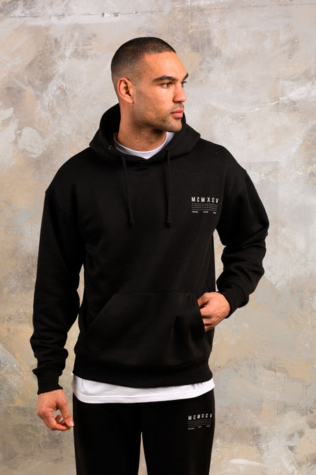 FENTON HOODY TEE & SHORT SET - BLACK
