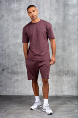 GAMBIT HOODY TEE & SHORT SET - CLARET