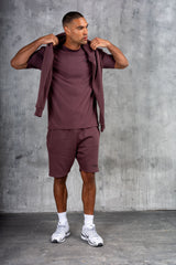 GAMBIT HOODY TEE & SHORT SET - CLARET