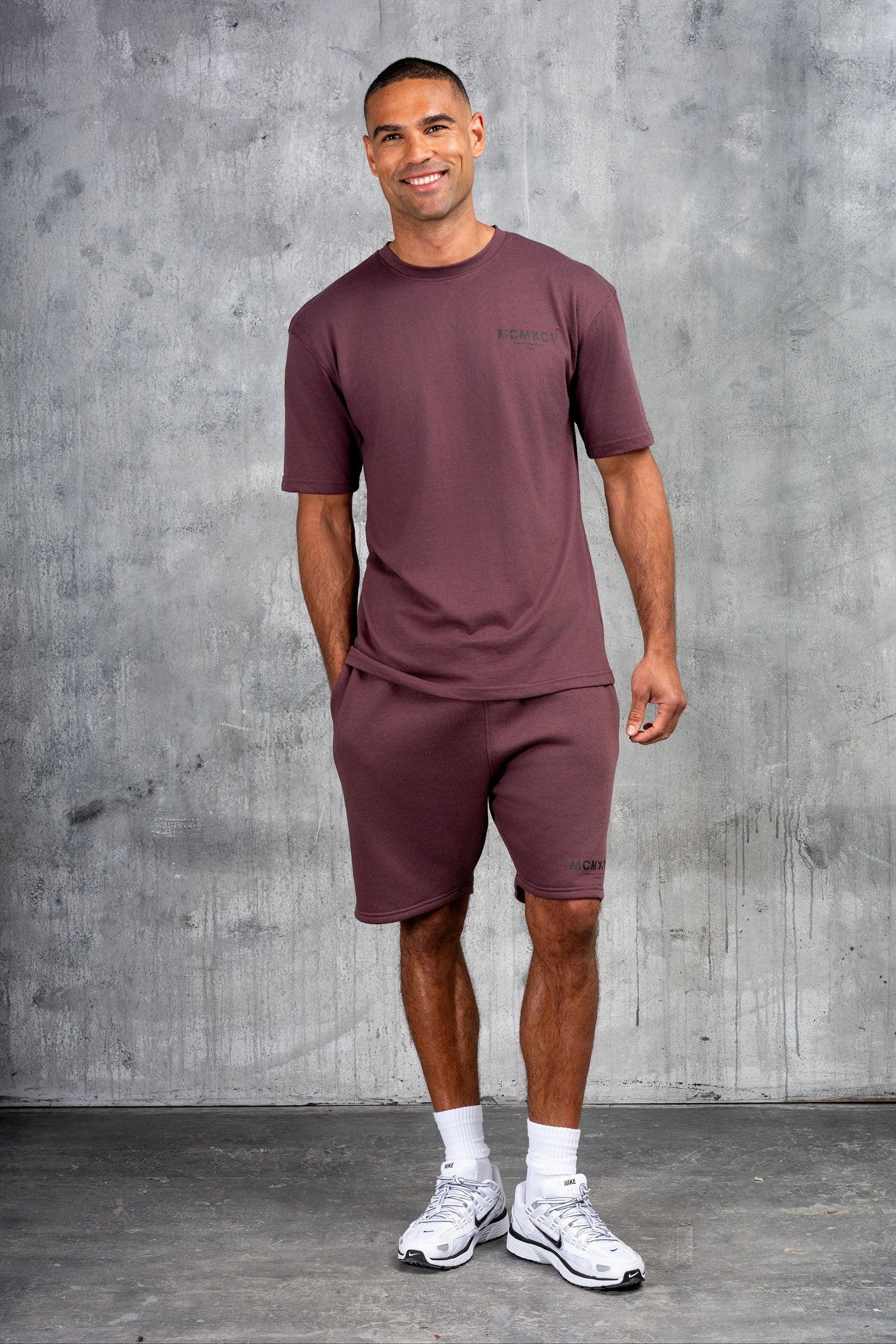 GAMBIT HOODY TEE & SHORT SET - CLARET