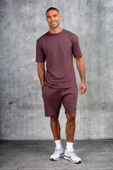 GAMBIT HOODY TEE & SHORT SET - CLARET