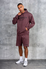 GAMBIT HOODY TEE & SHORT SET - CLARET