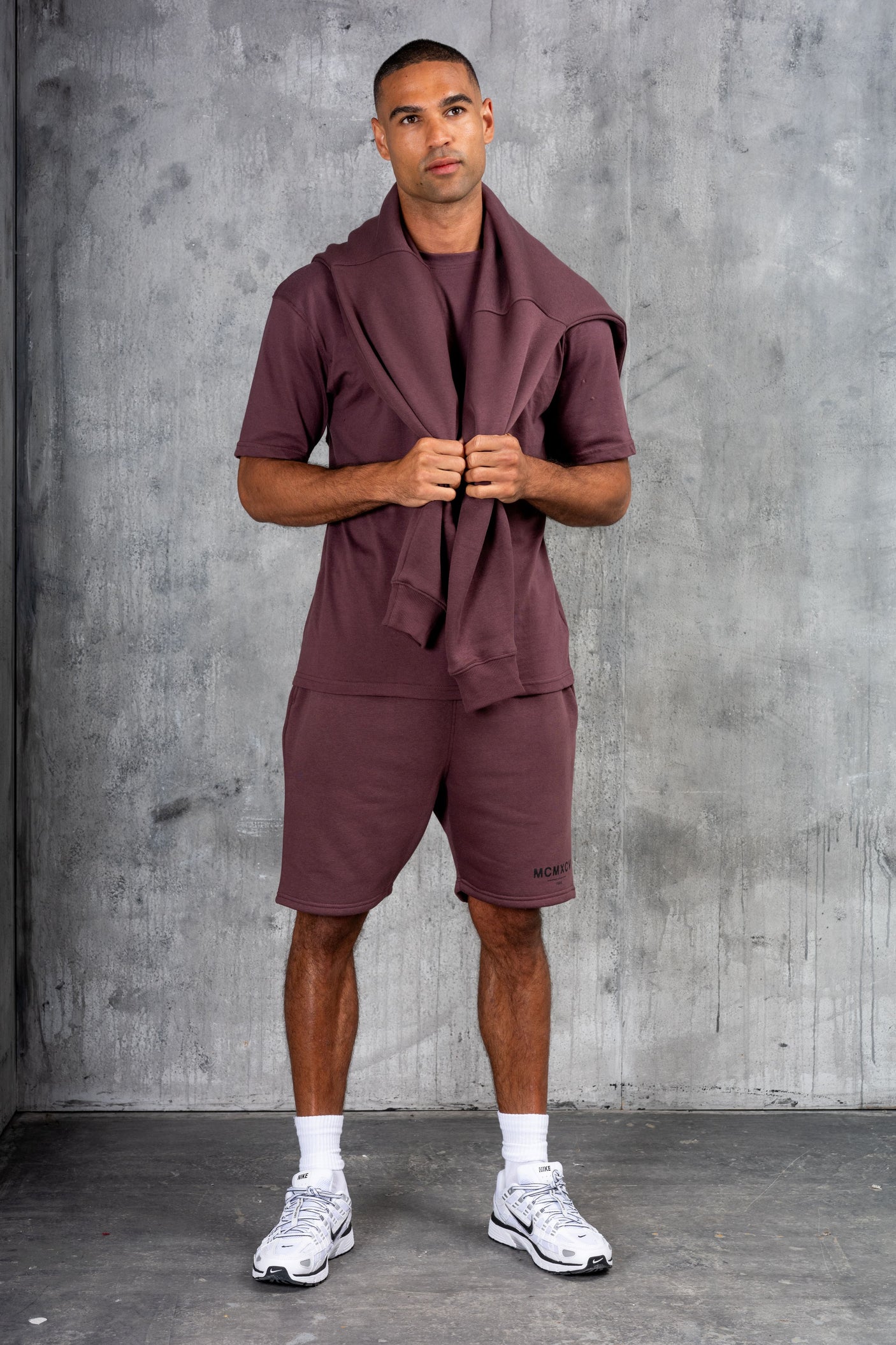 GAMBIT HOODY TEE & SHORT SET - CLARET