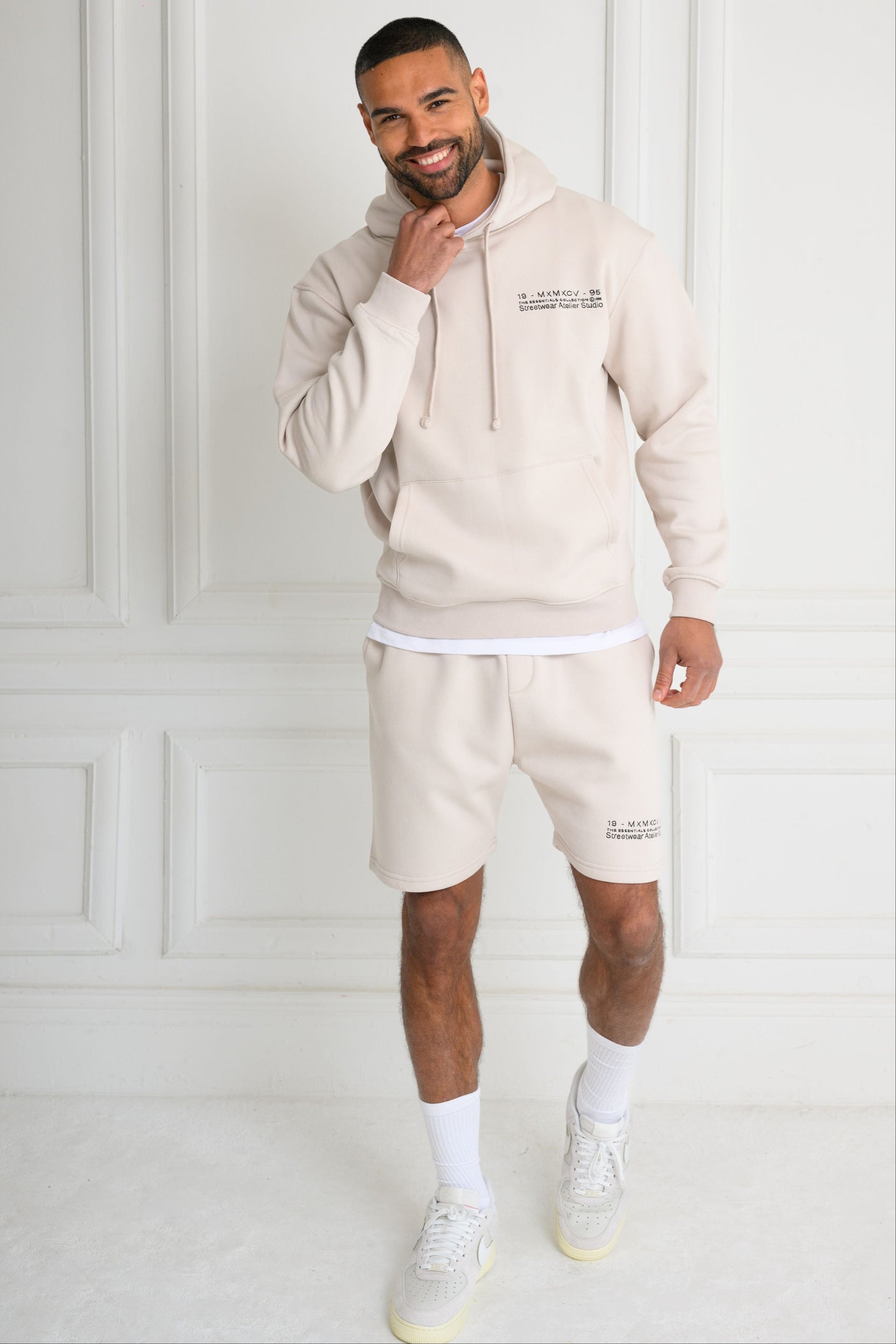 HARLEY HOODY & SHORT SET - OFF WHITE
