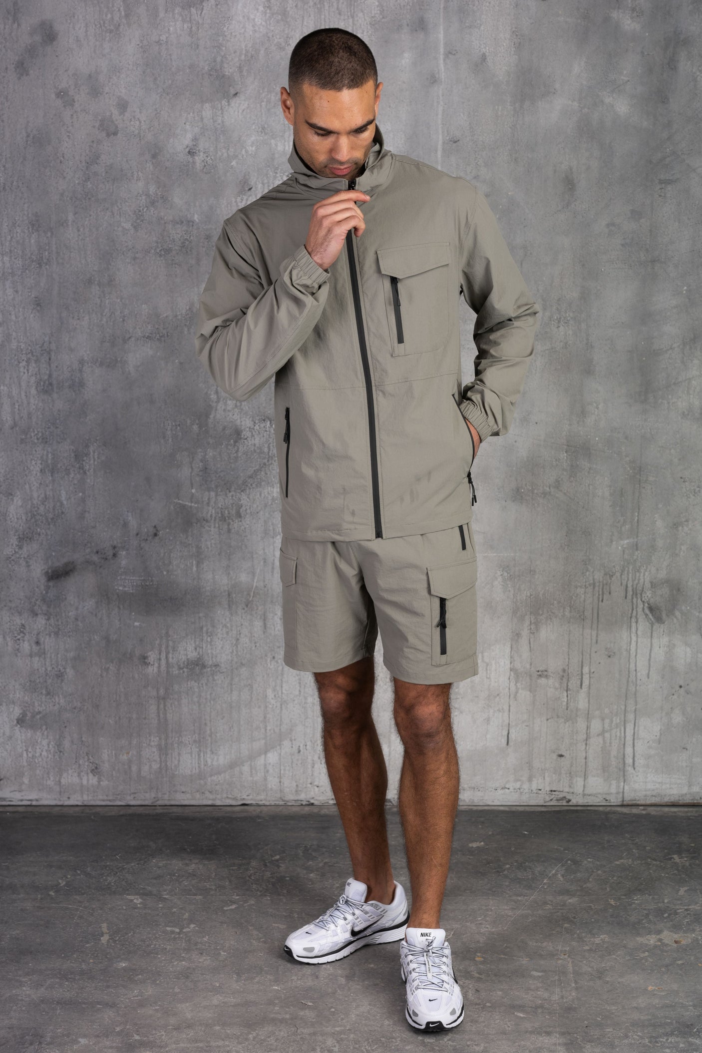 JETSTAR JACKET & SHORT SET - LT KHAKI