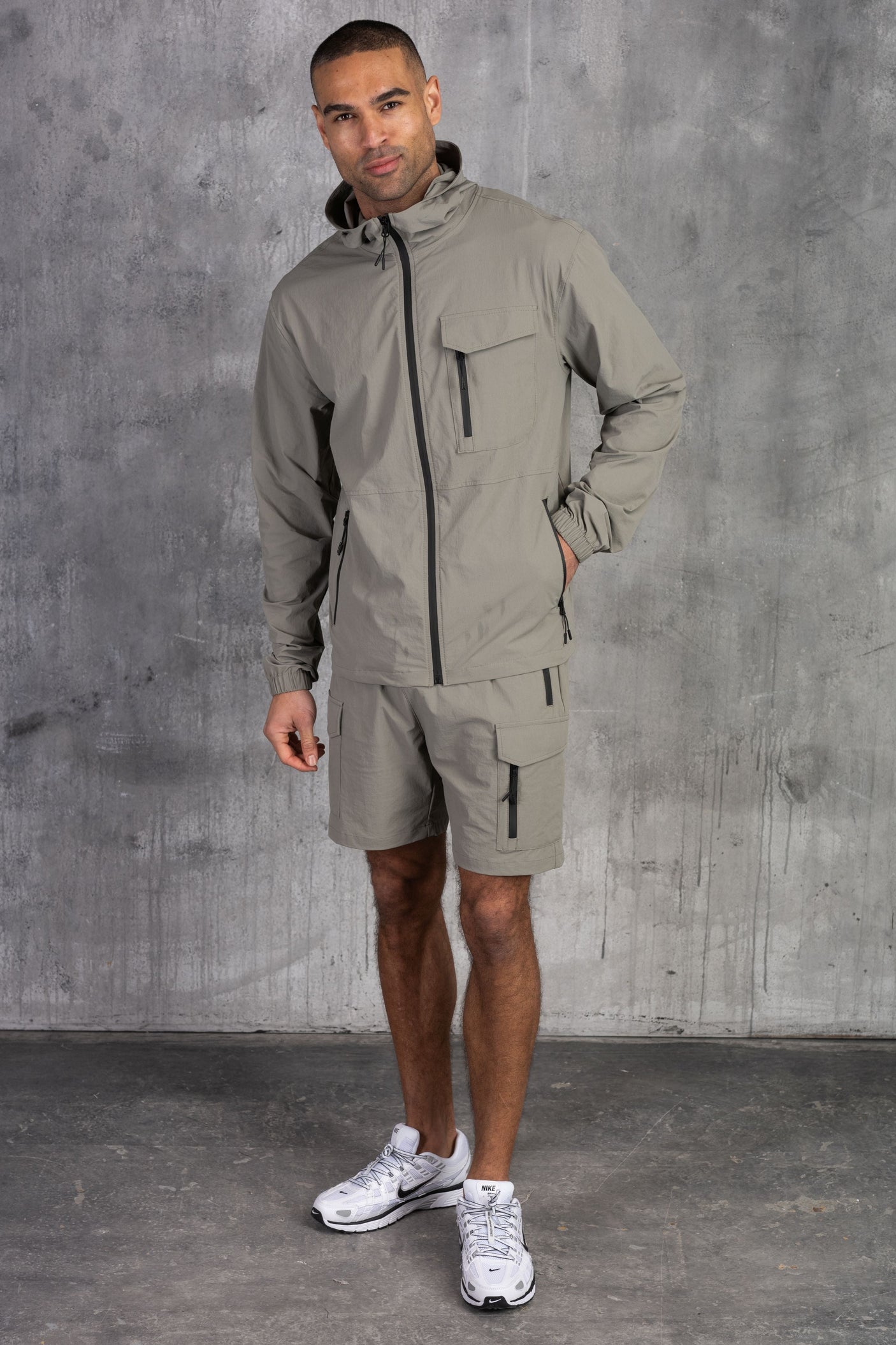 JETSTAR JACKET & SHORT SET - LT KHAKI