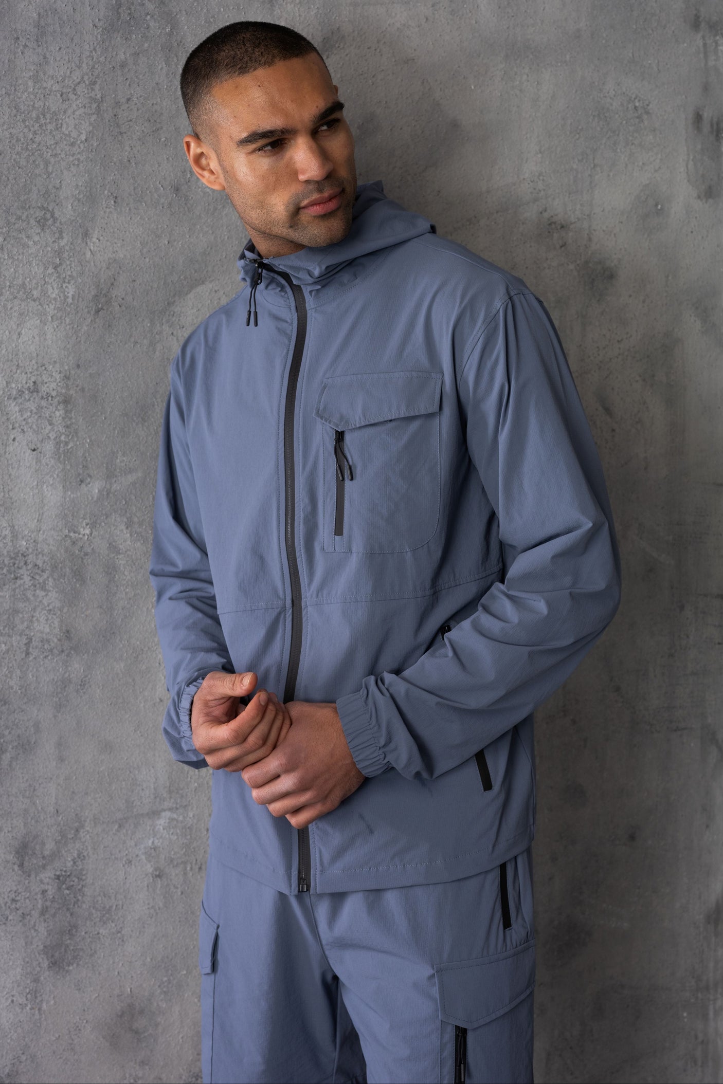 JETSTAR JACKET & SHORT SET - MID BLUE