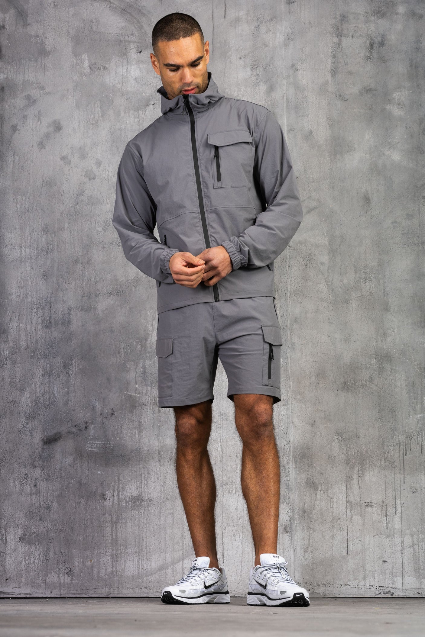 JETSTAR JACKET & SHORT SET - MID GREY