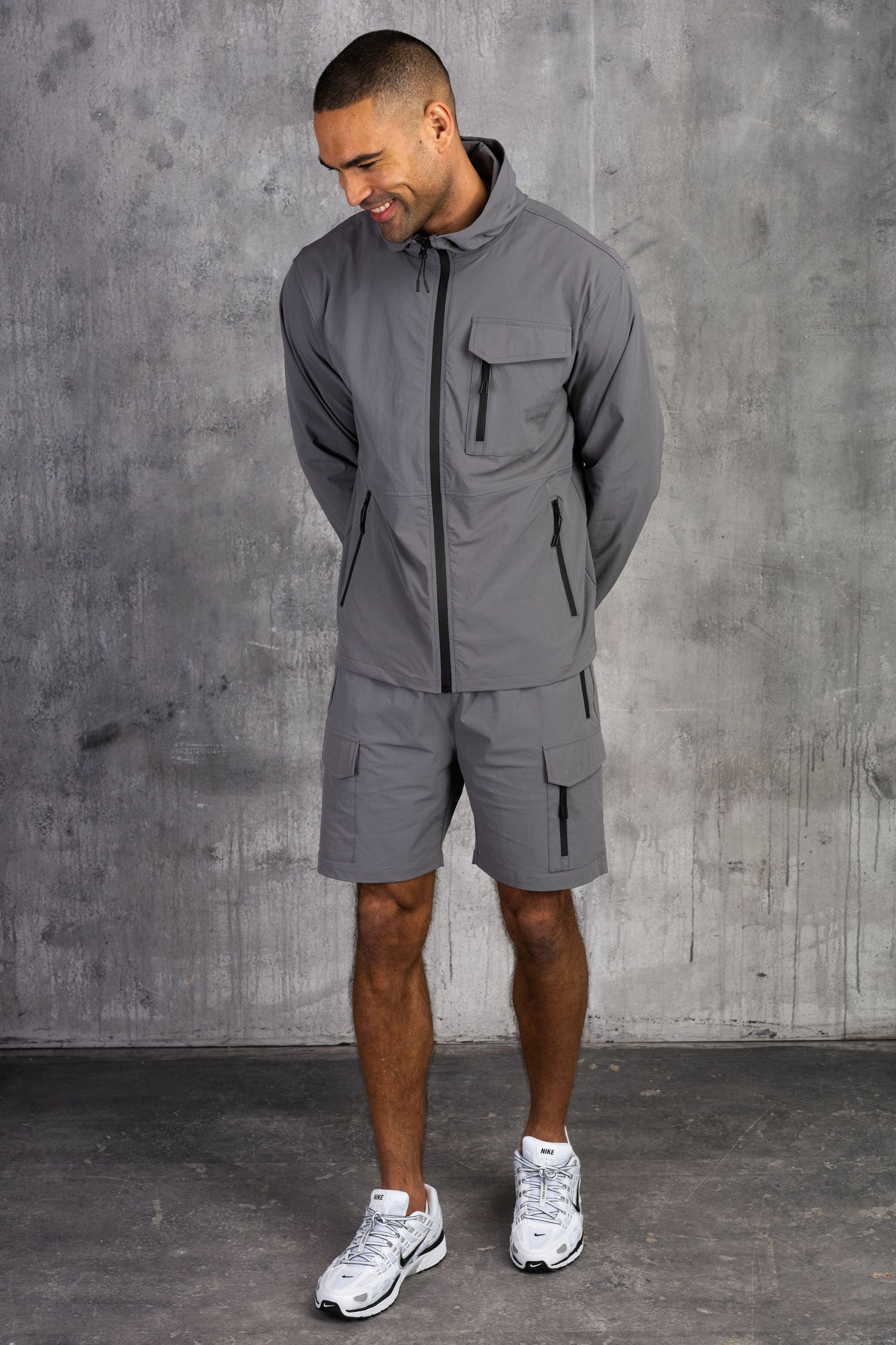 JETSTAR JACKET & SHORT SET - MID GREY