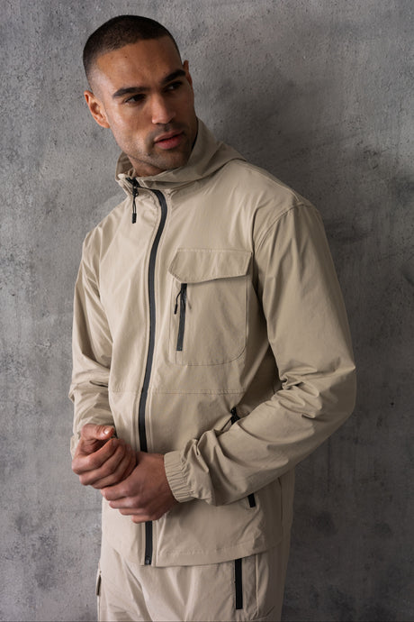 JETSTAR JACKET & SHORT SET - STONE