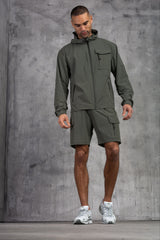 JETSTAR JACKET & SHORT SET - DK KHAKI