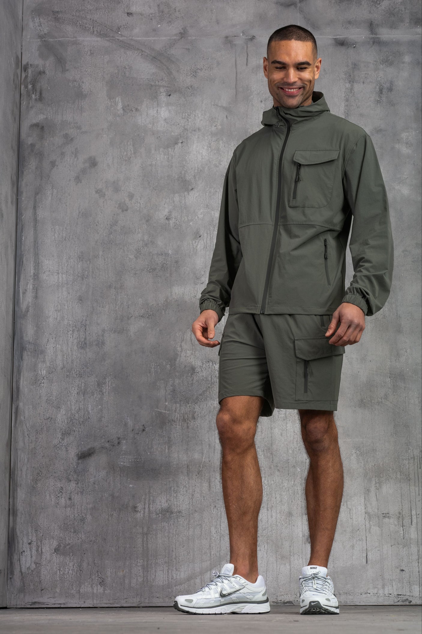 JETSTAR JACKET & SHORT SET - DK KHAKI
