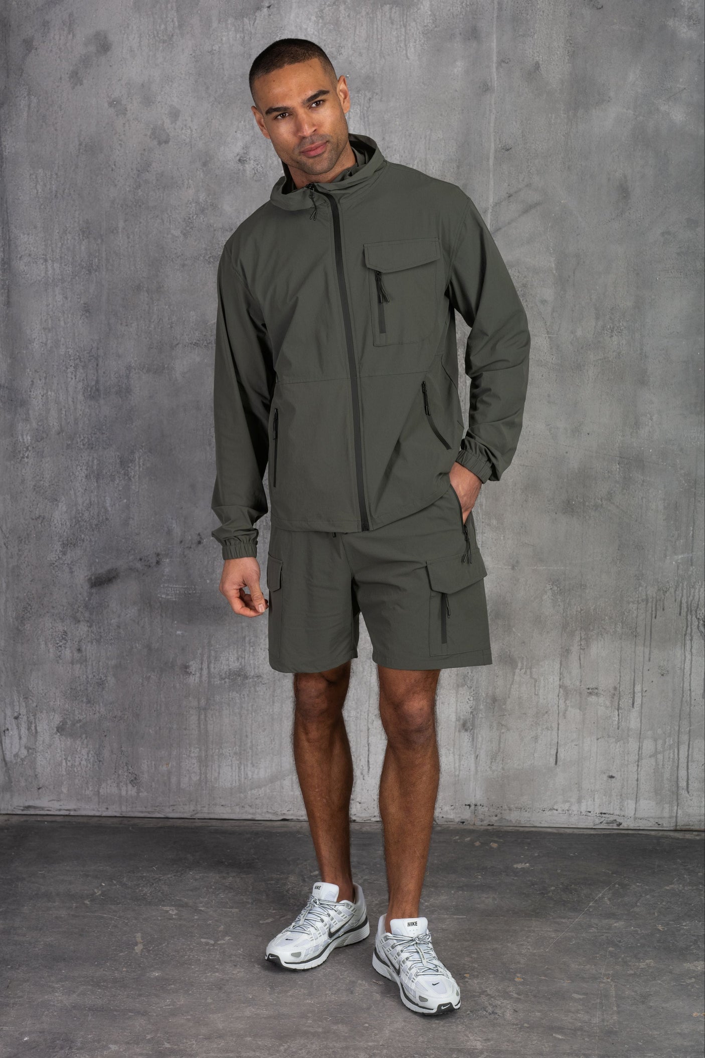 JETSTAR JACKET & SHORT SET - DK KHAKI