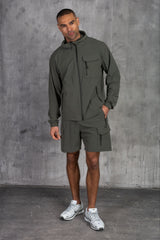 JETSTAR JACKET & SHORT SET - DK KHAKI